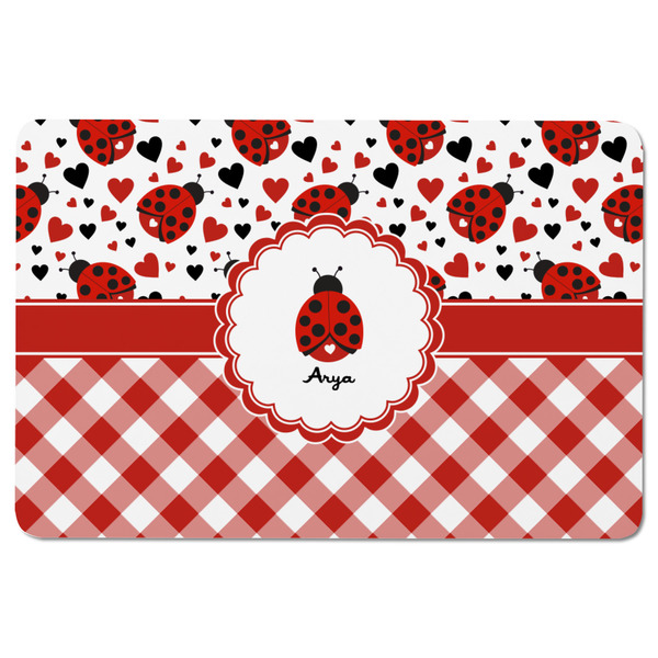 Ladybugs & Gingham Rectangular Fridge Magnet - FRONT