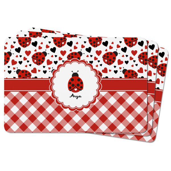 Ladybugs & Gingham Rectangular Fridge Magnet - THREE