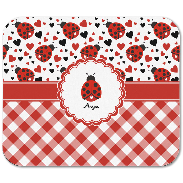 Ladybugs & Gingham Rectangular Mouse Pad - APPROVAL