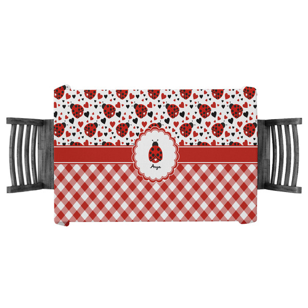 Custom Ladybugs & Gingham Tablecloth - 58"x58" (Personalized)