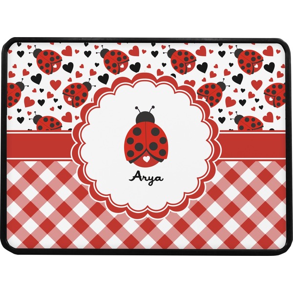 Ladybugs & Gingham Rectangular Trailer Hitch Cover (Personalized)