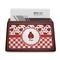 Ladybugs & Gingham Red Mahogany Business Card Holder - Straight