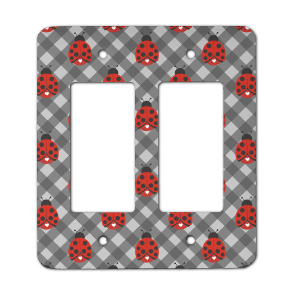 Custom Ladybugs & Gingham Rocker Style Light Switch Cover - Two Switch