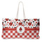 Ladybugs & Gingham Large Rope Tote Bag - Front View