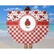 Ladybugs & Gingham Round Beach Towel - In Use