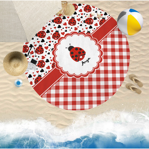 Ladybugs & Gingham Beach Towel Lifestyle