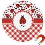 Ladybugs & Gingham Car Magnet (Personalized)