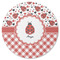 Ladybugs & Gingham Round Coaster Rubber Back - Single