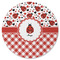 Ladybugs & Gingham Round Rubber Backed Coaster (Personalized)