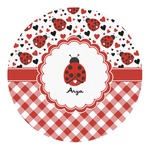Ladybugs & Gingham Round Decal - XLarge (Personalized)