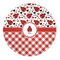 Ladybugs & Gingham 5' Round Indoor Area Rug (Personalized)