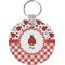 Ladybugs & Gingham Round Keychain (Personalized)