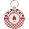 Ladybugs & Gingham Round Plastic Keychain (Personalized)