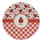 Ladybugs & Gingham Round Linen Placemats - FRONT (Double Sided)