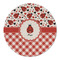 Ladybugs & Gingham Round Linen Placemats - FRONT (Single Sided)