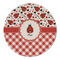 Ladybugs & Gingham Round Linen Placemat - Single Sided (Personalized)