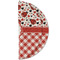 Ladybugs & Gingham Round Linen Placemats - HALF FOLDED (double sided)