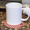 Ladybugs & Gingham Round Paper Coaster - With Mug