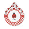 Ladybugs & Gingham Round Pet ID Tag - Small (Personalized)