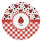 Ladybugs & Gingham Round Stone Trivet - Front View