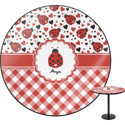 Ladybugs & Gingham Round Table - 30" (Personalized)