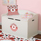 Ladybugs & Gingham Round Wall Decal on Toy Chest