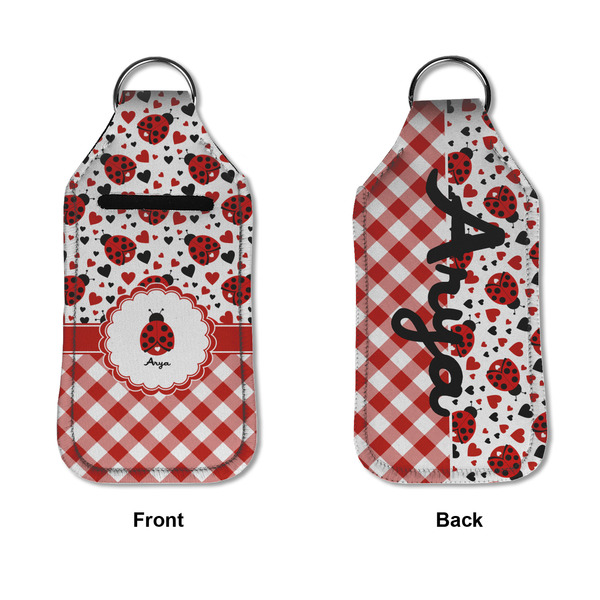 Ladybugs & Gingham Sanitizer Holder Keychain - Large APPROVAL (Flat)