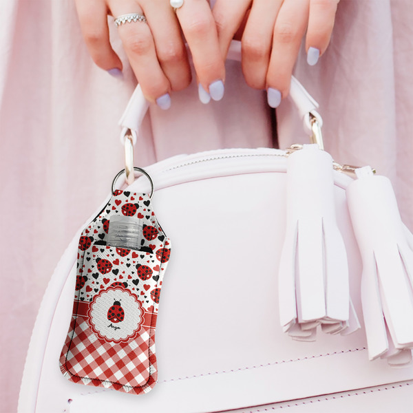 Ladybugs & Gingham Sanitizer Holder Keychain - Large (LIFESTYLE)