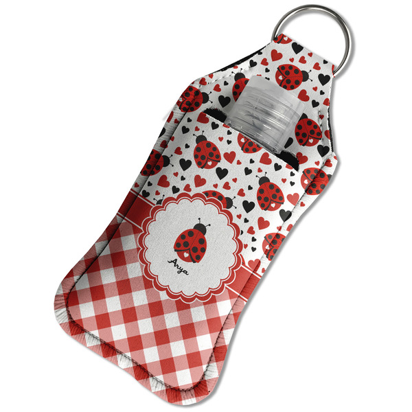 Ladybugs & Gingham Sanitizer Holder Keychain - Large in Case