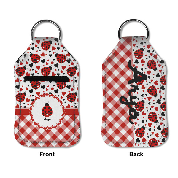 Ladybugs & Gingham Sanitizer Holder Keychain - Small APPROVAL (Flat)