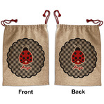 Ladybugs & Gingham Santa Sack - Front & Back (Personalized)