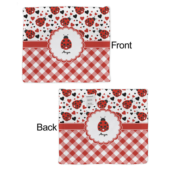 Ladybugs & Gingham Security Blanket - Front & Back View