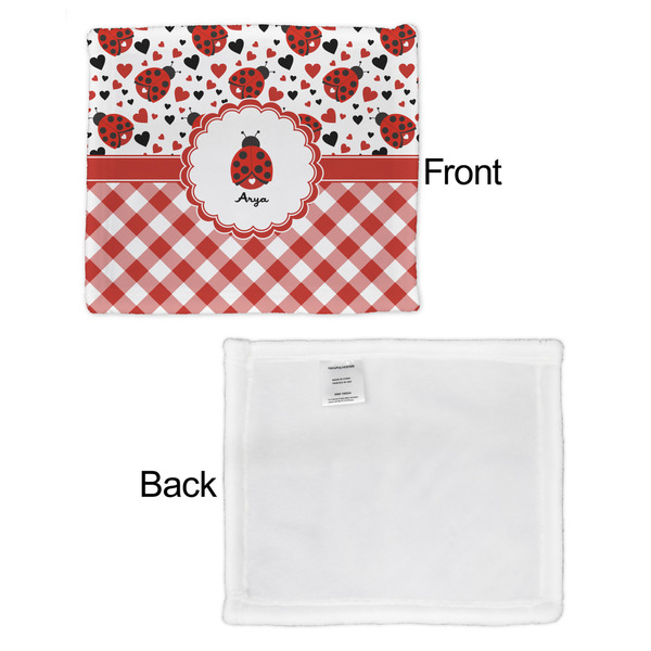 Ladybugs & Gingham Security Blanket - Front & White Back View