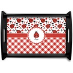 Ladybugs & Gingham Wooden Tray (Personalized)