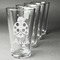 Ladybugs & Gingham Pint Glasses - Engraved (Set of 4) (Personalized)