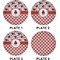Ladybugs & Gingham Set of Lunch / Dinner Plates (Approval)