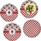 Ladybugs & Gingham Set of Lunch / Dinner Plates