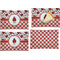 Ladybugs & Gingham Set of Rectangular Appetizer / Dessert Plates