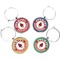 Ladybugs & Gingham Set of Silver Wine Wine Charms