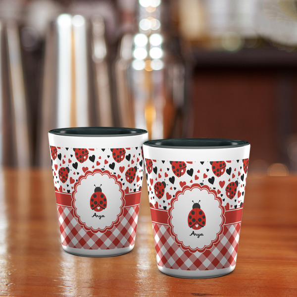 Ladybugs & Gingham Shot Glass - Two Tone - LIFESTYLE
