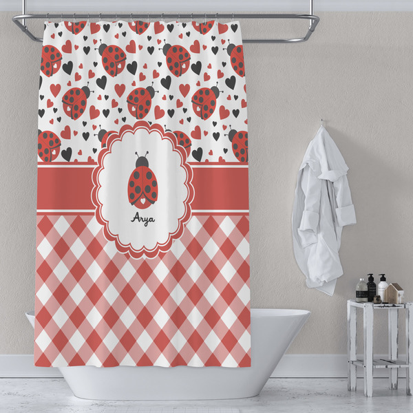 Ladybugs & Gingham Shower Curtain Lifestyle