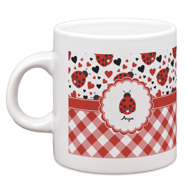 Custom Ladybugs & Gingham Espresso Cup (Personalized)