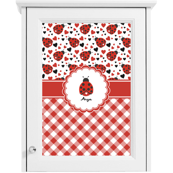 Ladybugs & Gingham Single White Cabinet Decal