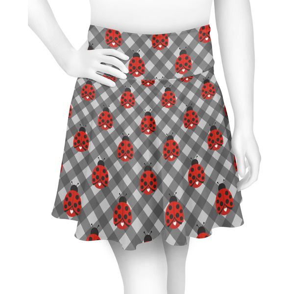 Custom Ladybugs & Gingham Skater Skirt - X Large