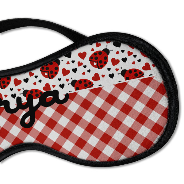 Ladybugs & Gingham Sleeping Eye Mask - DETAIL Large