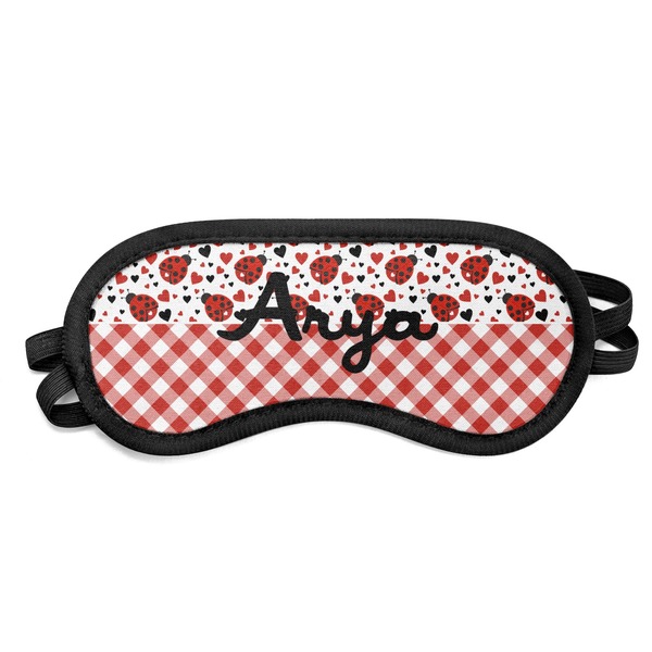 Custom Ladybugs & Gingham Sleeping Eye Mask - Small (Personalized)