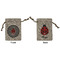 Ladybugs & Gingham Small Burlap Gift Bag - Front and Back