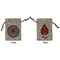 Ladybugs & Gingham Small Burlap Gift Bag - Front & Back (Personalized)