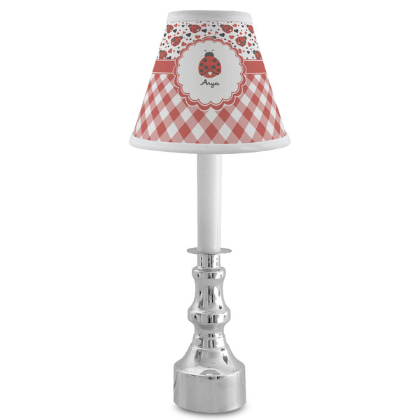 Ladybugs & Gingham Small Chandelier Lamp - LIFESTYLE (on candle stick)