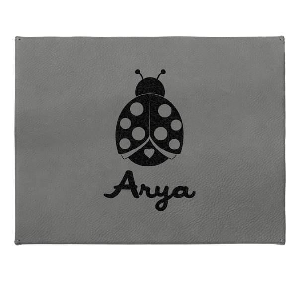 Ladybugs & Gingham Small Engraved Gift Box with Leather Lid - Approval